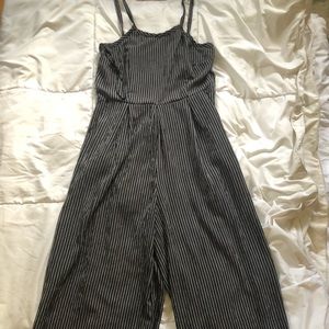 Pinstripe wide leg jumpsuit